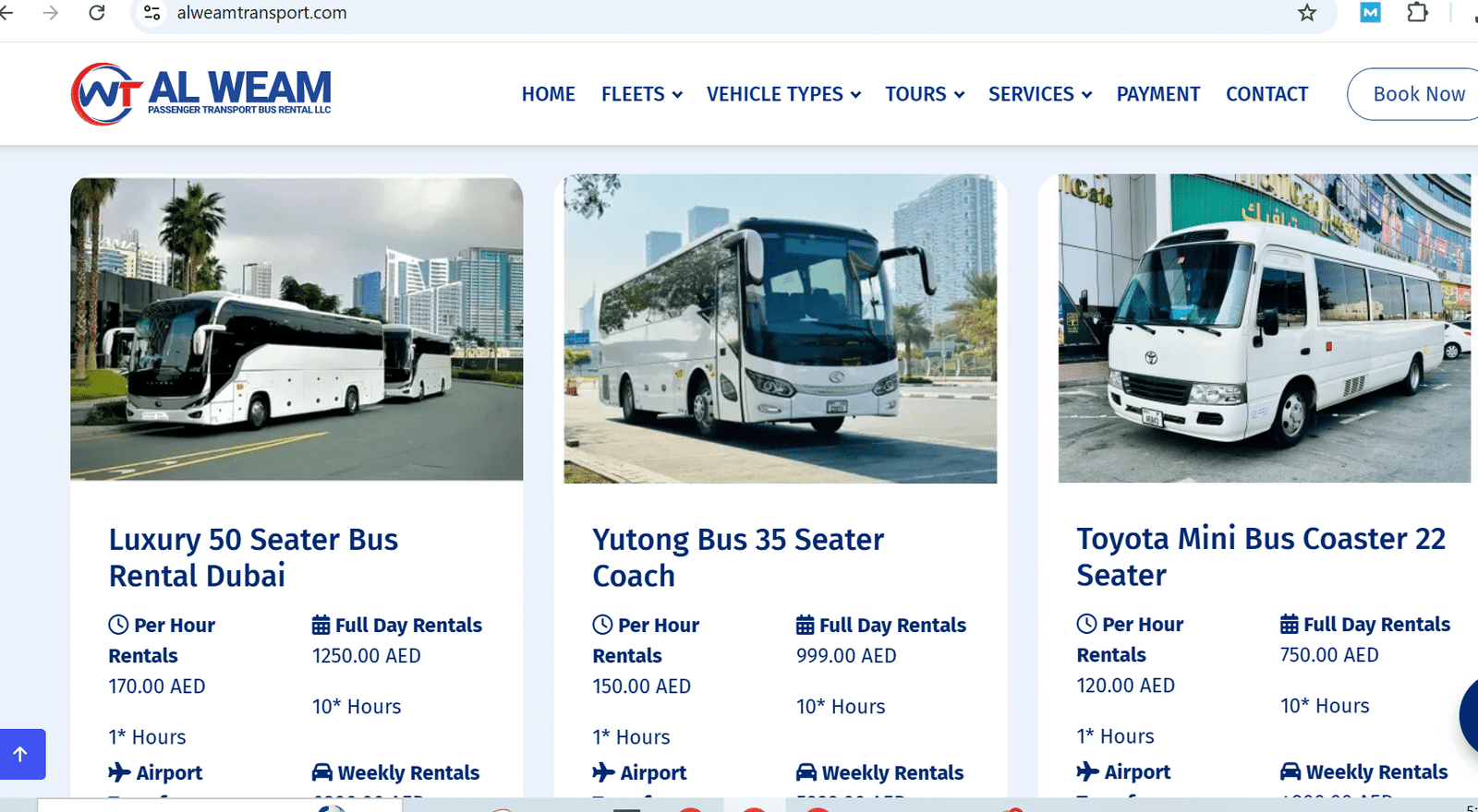Bus Rental Dubai Website