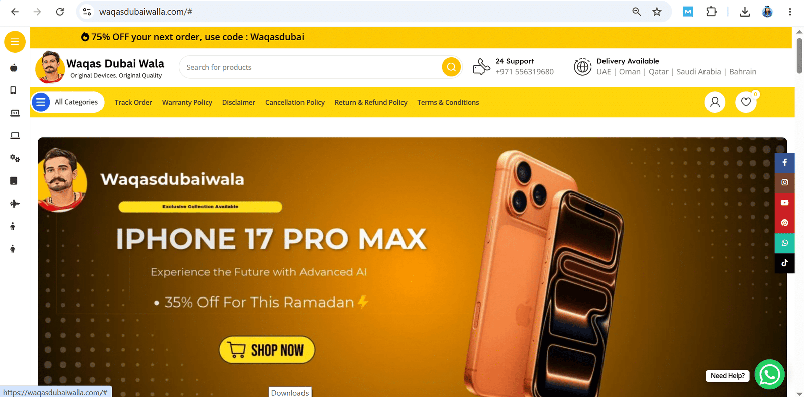 Electronic Shop Website Dubai